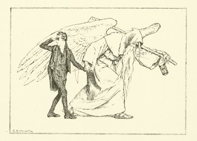 Illustration for The Essays of Elia by Charles Lamb (engraving) av Charles Edmund Brock