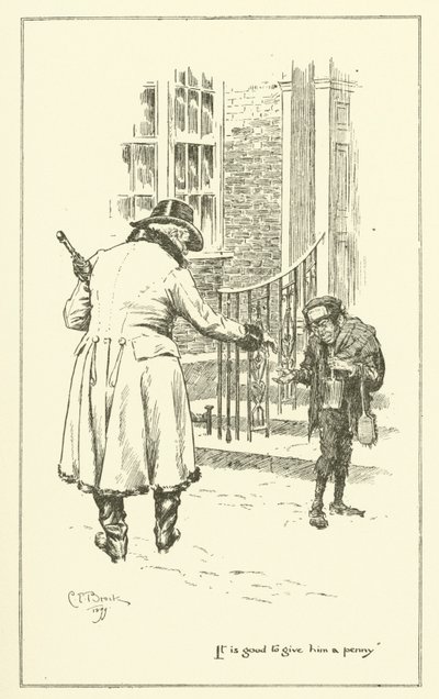 Illustrasjon for The Essays of Elia av Charles Lamb (gravering) av Charles Edmund Brock