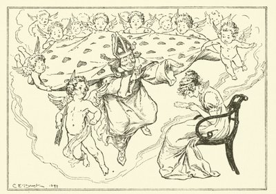 Illustrasjon for The Essays of Elia av Charles Lamb (gravering) av Charles Edmund Brock