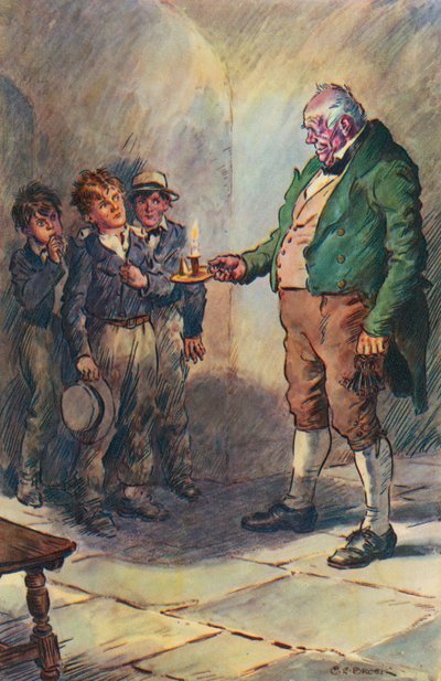 Illustrasjon for Tom Browns skoledager av Thomas Hughes av Charles Edmund Brock
