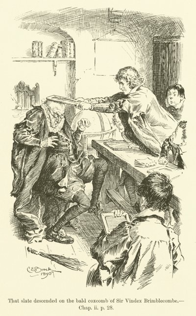 Illustrasjon for Westward Ho! av Charles Kingsley (gravering) av Charles Edmund Brock