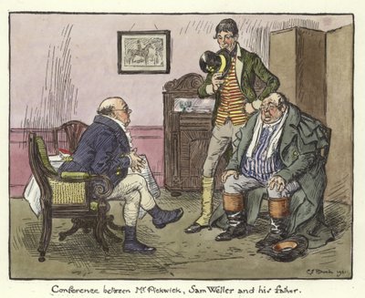Illustrasjon for Pickwick Papers av Charles Edmund Brock