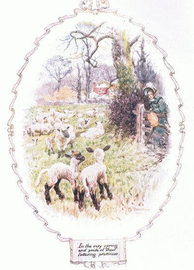 Selve våren av deres vaklende penhet (farge litho) av Charles Edmund Brock