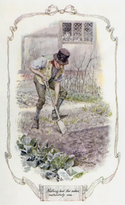 Ingenting annet enn for nøktern melankolsk bruk (farge litho) av Charles Edmund Brock