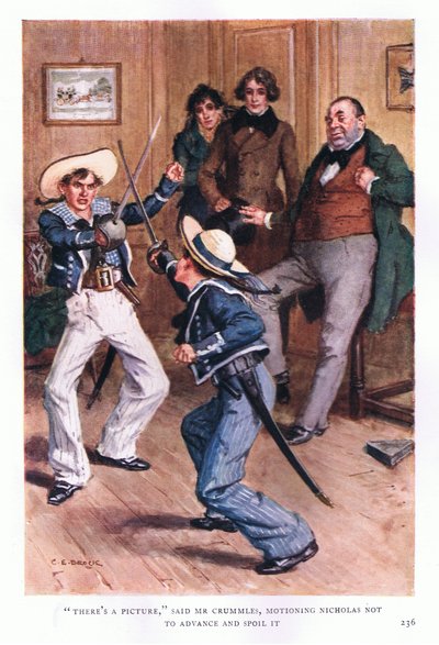 Det er et bilde, sa Mr. Crummles og vinket Nicholas om ikke å gå videre og ødelegge det av Charles Edmund Brock