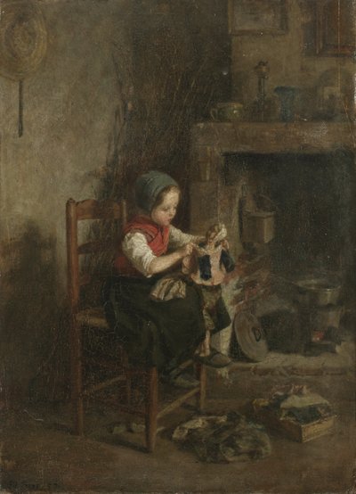 Dressing the Doll, 1857 av Charles Edouard Frere