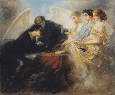 Ung mann ved korsveien, 1856 av Charles Edouard de Beaumont