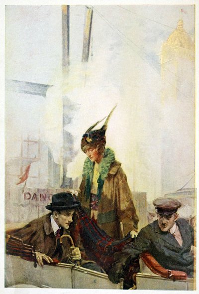 The Home-Coming of Bibbs, fra The Turmoil, pub. 1915 (farge litho) av Charles Edward Chambers