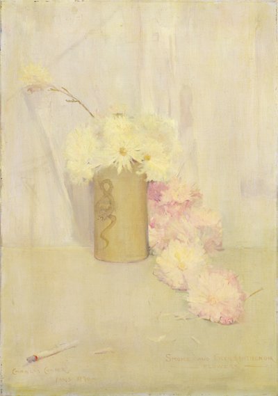 Røyk og krysantemumblomster av Charles Edward Conder