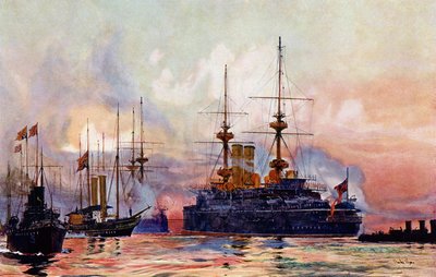 The Prince George at Spithead: The Naval Requiem of Queen Victoria av Charles Edward Dixon