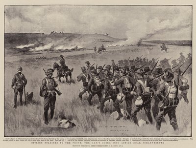 Citizen Soldiers to the Front, CIV går i aksjon nær Johannesburg av Charles Edwin Fripp