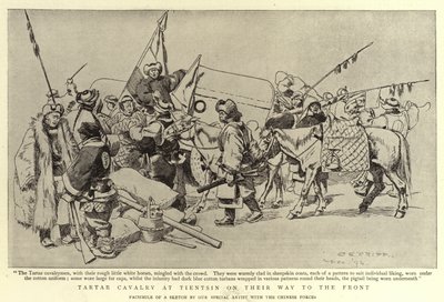 Tartarkavaleri ved Tientsin på vei til fronten av Charles Edwin Fripp