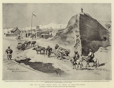 Gap i den kinesiske mur ved Shan-Hai-Kwan av Charles Edwin Fripp