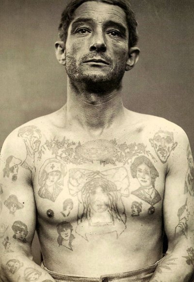 Portrett av en tatovert mann av Charles Eisenmann