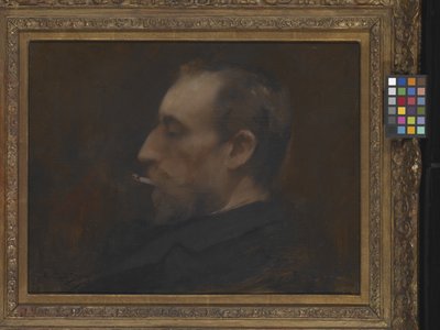 Portrett av en mann (olje på tre) av Charles Emile Auguste Carolus-Duran