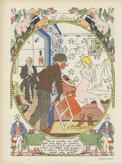 Portrettet. Illustrasjon for Le Rire av Charles Emile Egli