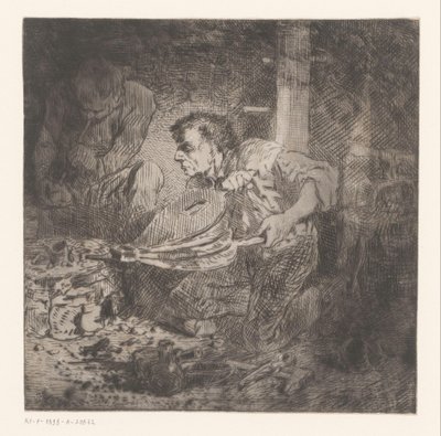 Smed med belg av Charles Emile Jacque (attributed to)