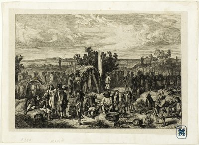 Et royalistisk leirsted av Charles Emile Jacque