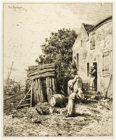 En rustikk bolig av Charles Emile Jacque