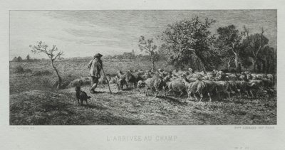 Ankommer feltet av Charles Emile Jacque