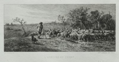 Ankommer feltet. av Charles Emile Jacque