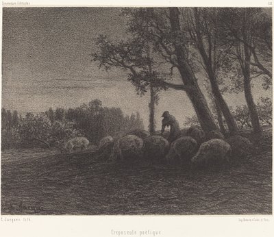 Poetisk Twilight av Charles Emile Jacque