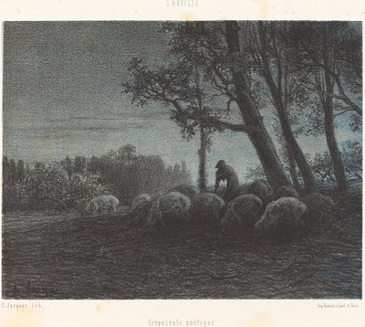 Poetisk Twilight av Charles Emile Jacque