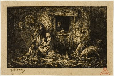 Døråpning til et gårdshus av Charles Emile Jacque