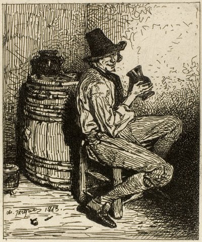 Drikker av Charles Emile Jacque