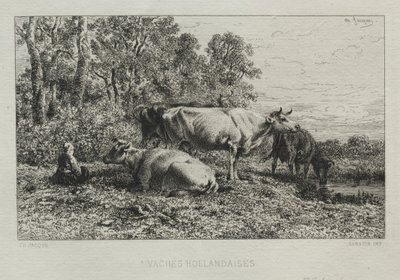 Holland Cows av Charles Emile Jacque