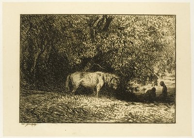 Hest i skogen av Charles Emile Jacque