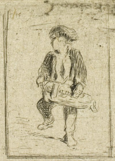 Hurdy-Gurdy-spiller av Charles Emile Jacque