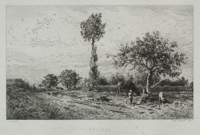 Landskap. av Charles Emile Jacque