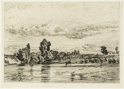 Landskap nær Asnières av Charles Emile Jacque
