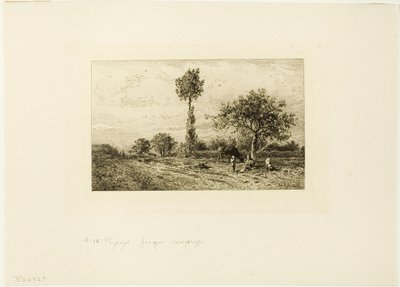 Landskap med kurvet vei av Charles Emile Jacque