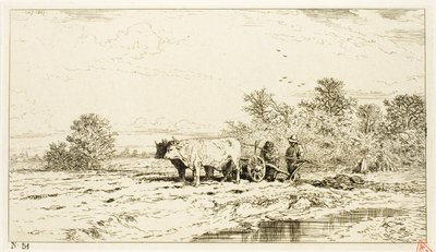 Landskap med gårdsarbeidere av Charles Emile Jacque