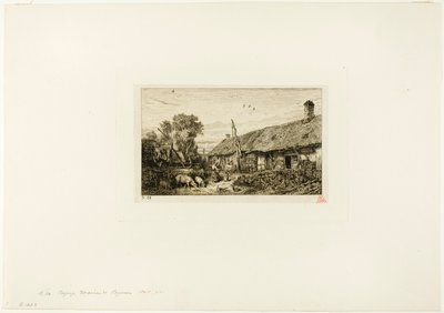 Landskap med Bondehjem av Charles Emile Jacque