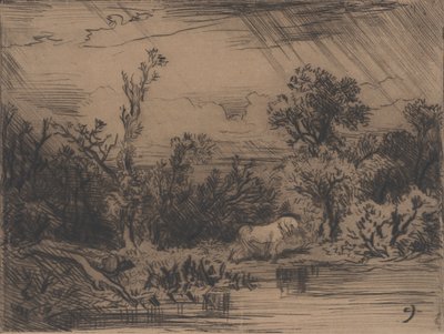 Landskap med tordenvær, 1848. av Charles Emile Jacque