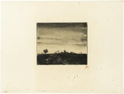 Landskap med vindmøller av Charles Emile Jacque