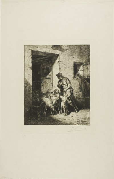 Å slippe sauene ut av Charles Emile Jacque