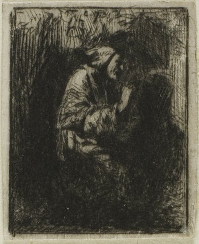 Munk ved bønn av Charles Emile Jacque