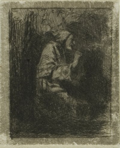 Munk ved bønn av Charles Emile Jacque