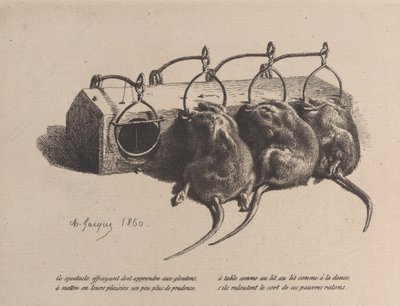 Musefelle, 1860. av Charles Emile Jacque