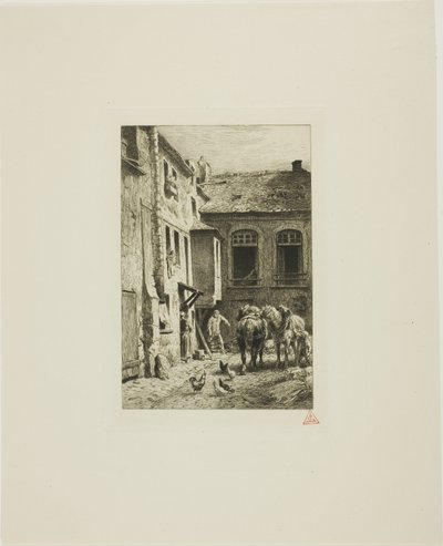 Parisisk gårdsplass av Charles Emile Jacque