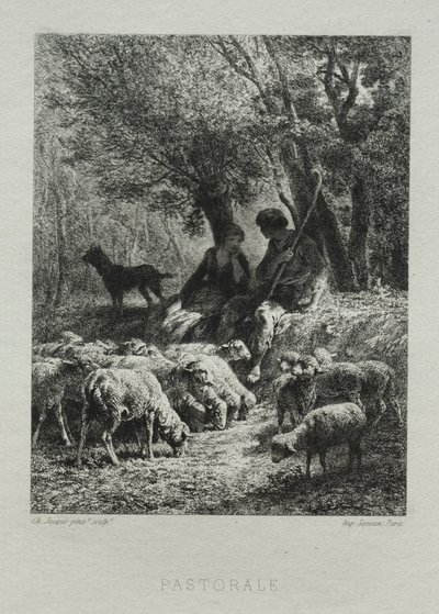 Pastoral av Charles Emile Jacque