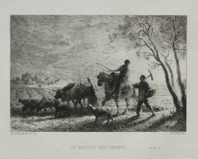 Retur fra feltene. av Charles Emile Jacque