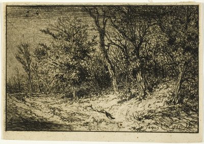 Veien ved kanten av en skog av Charles Emile Jacque