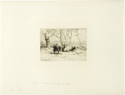Sauer og fem trær av Charles Emile Jacque