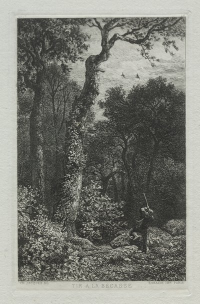 Skyting av Woodcock av Charles Emile Jacque