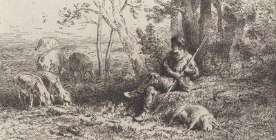 Liten grisebesetning, 1864. av Charles Emile Jacque
